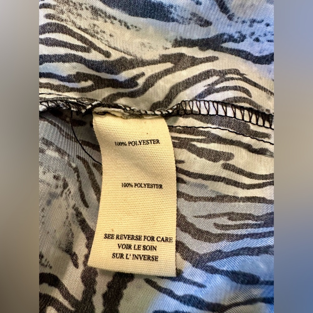 Steve Madden Blue Animal Print Ruffle Mini Dress NWT Junior Size 7 Boho Festival - Picture 6 of 6